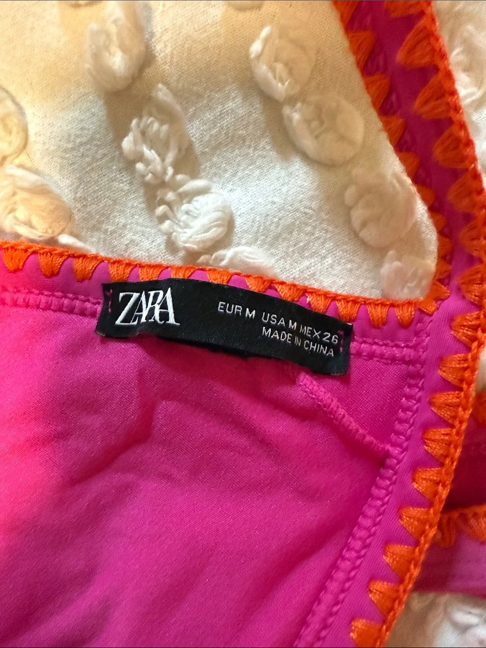 Zara Pink Bikini Set with Orange Trim - Women Swim